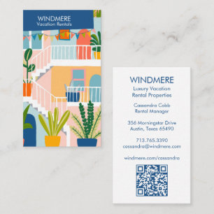Carte De Visite Location de vacances Agent immobilier Realtor QR C