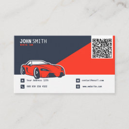 Carte De Visite Location de voiture élégante | Rouge bleu
