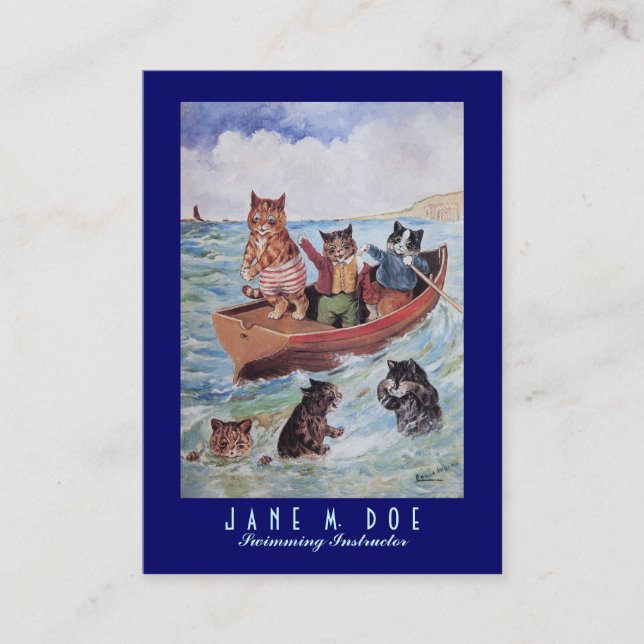 Carte De Visite Locations d'instructeur/canoë de natation - (Devant)