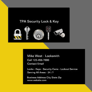 Carte De Visite Locksmith Security Products Business Cards