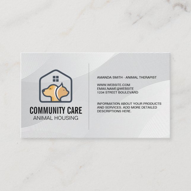 Carte De Visite Logement pour la protection des animaux | Logo du  (Devant)