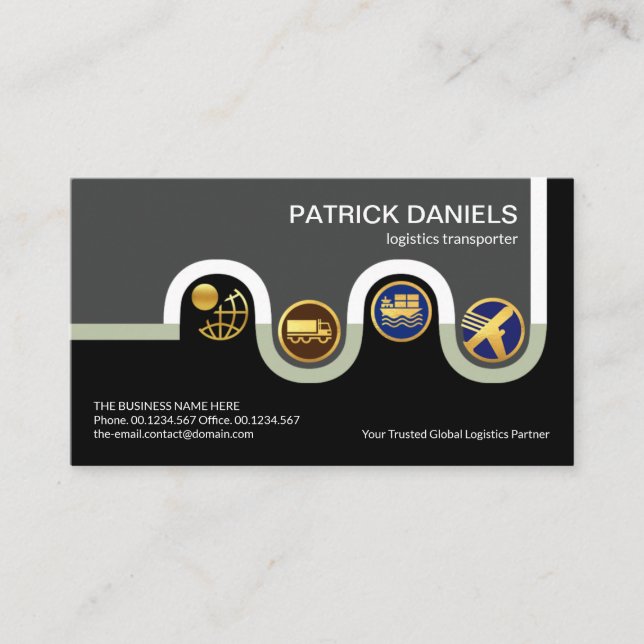 Carte De Visite Logistique des routes de distribution de vent créa (Devant)