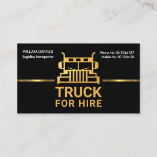 Carte De Visite Logistique frontalière de Dazzling Gold Truck 