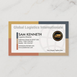 Carte De Visite Logistique globale des bordures rectangulaires dyn