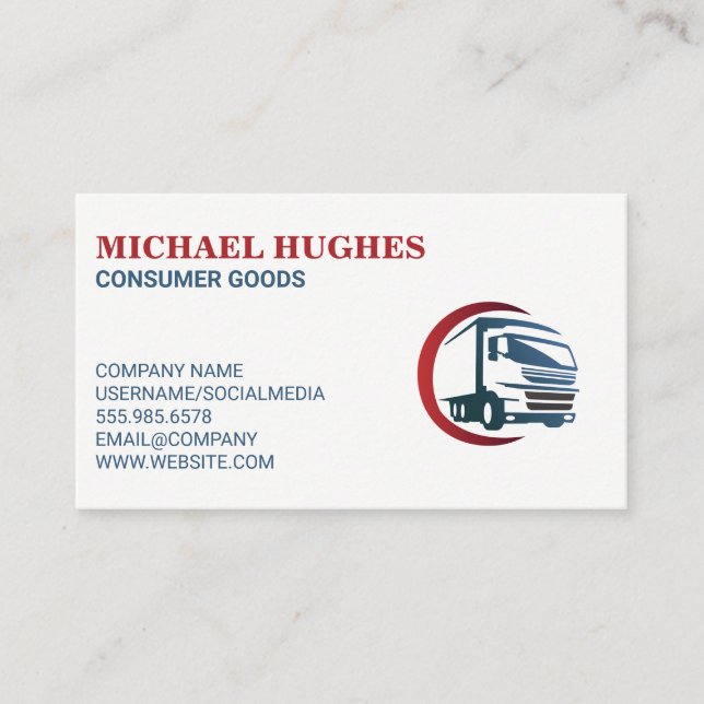 Carte De Visite Logistique | Services de livraison de camions (Devant)
