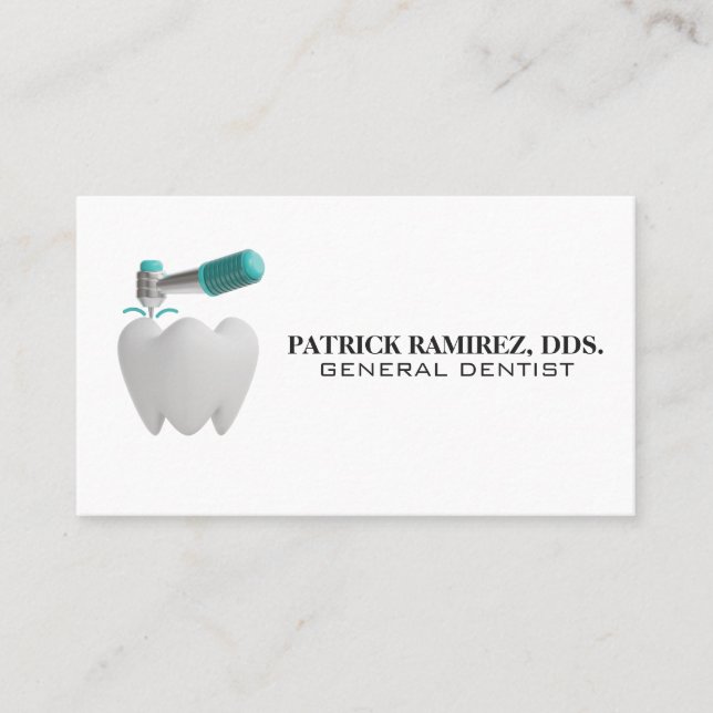 Carte De Visite Logo 3D Tooth and Drague (Devant)