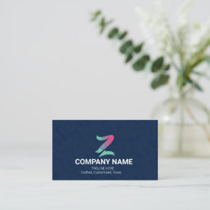 Carte De Visite Logo à dégradé créatif bleu marine moderne 