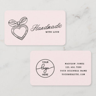 Carte De Visite Logo à main levée avec un nœud papillon en forme d