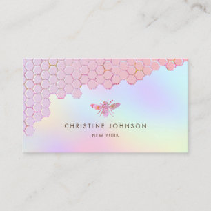 Carte De Visite logo abeille rose