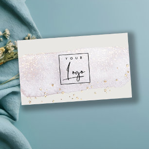 Carte De Visite Logo Abstrait de brosse à brosse à aquarelle Lilac