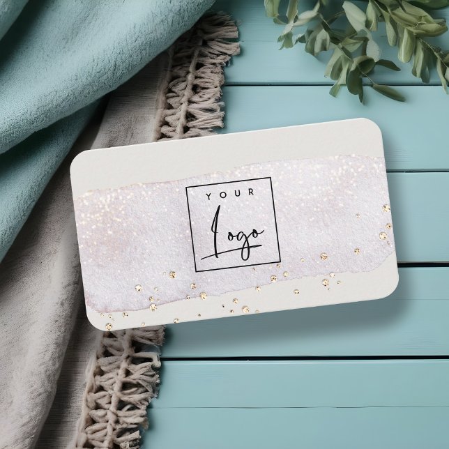 Carte De Visite Logo Abstrait de brosse à brosse à aquarelle Lilac (Créateur téléchargé)