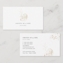Carte De Visite Logo Abstrait minimal Gold Designer