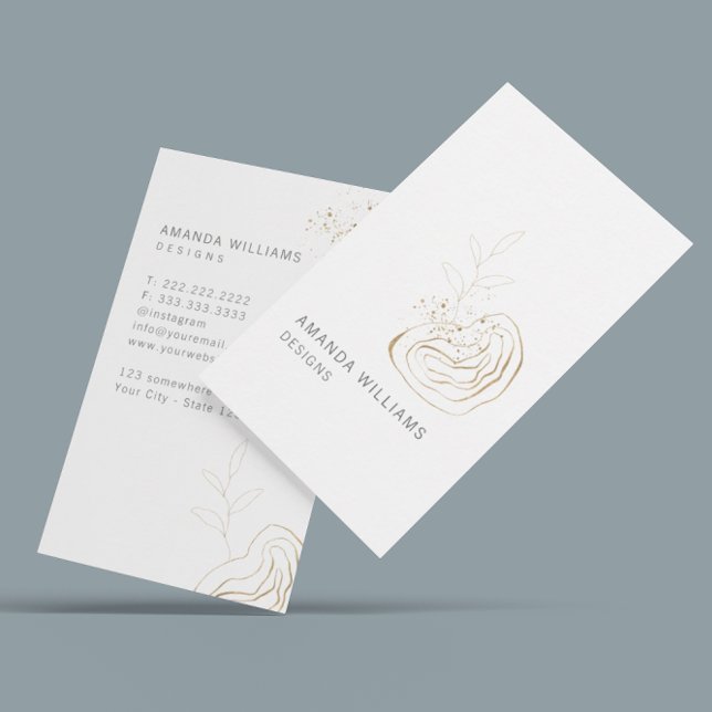 Carte De Visite Logo Abstrait minimal Gold Designer (Créateur téléchargé)