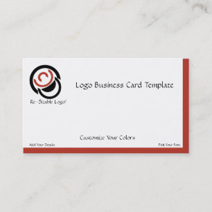 Carte De Visite Logo Abstrait simple du cercle rouge