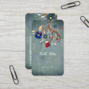 CARTE DE VISITE LOGO ARBRE FACEBOOK ET ETSY FAIT M