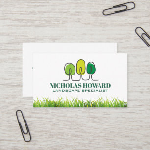 Carte De Visite Logo Arbres   Herbe