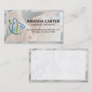 Carte De Visite Logo arrière de colonne vertébrale   Massage de ti