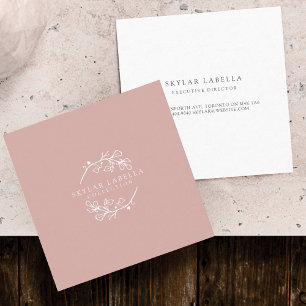 Carte De Visite Logo Art moderne Floral Botanic Line Logo Wreath