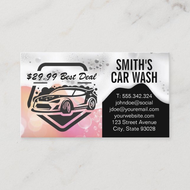 Carte De Visite Logo Auto Car Wash | Les soap-sons (Devant)