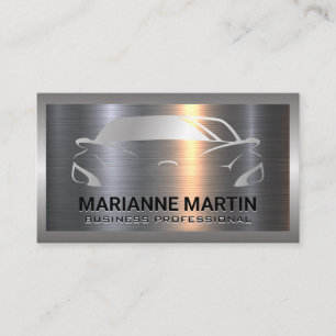 Carte De Visite Logo automatique Argent métallique en aluminium