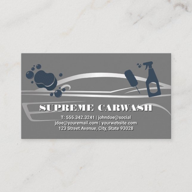 Carte De Visite Logo automatique en métal argenté | Outils de lava (Devant)