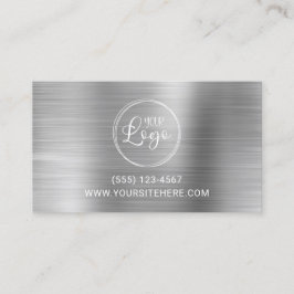 Carte De Visite Logo avec URL du site Web Silver Foil
