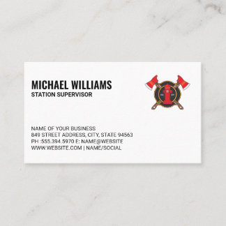 Carte De Visite Logo Axes des pompiers