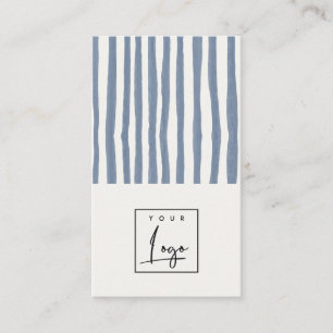 Carte De Visite Logo Bandes Dessinées à la Main Aquarelle Bleu Cré