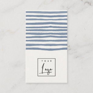 Carte De Visite Logo bandes dessinées à la main aquarelle bleu pou