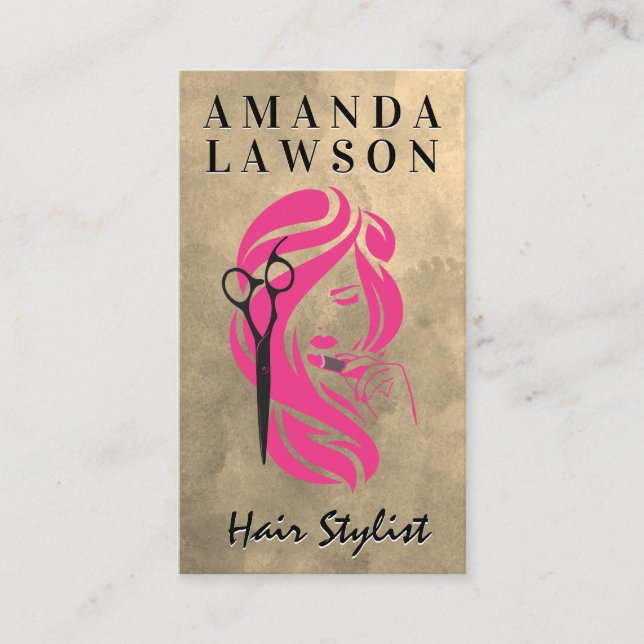 Carte De Visite Logo Beauté | Ciseaux salons (Devant)