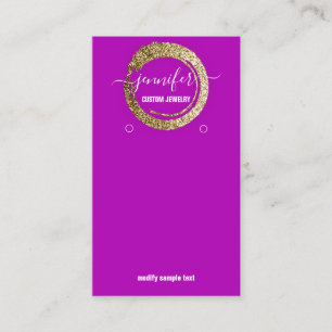 Carte De Visite Logo Bijoux personnalisés Médias sociaux Rose Fuch