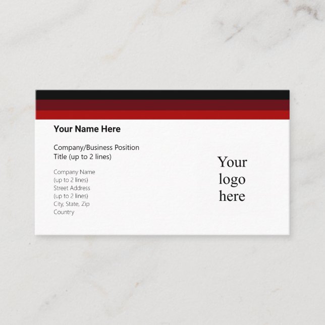 Carte De Visite Logo Black and Deep Reds Standard (Devant)