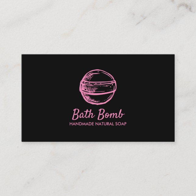 Carte De Visite Logo Black Natural Soap Spa Bombe de bain (Devant)
