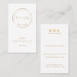 Carte De Visite Logo blanc or élégant médias sociaux modernes