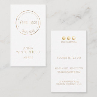 Carte De Visite Logo blanc or élégant médias sociaux modernes