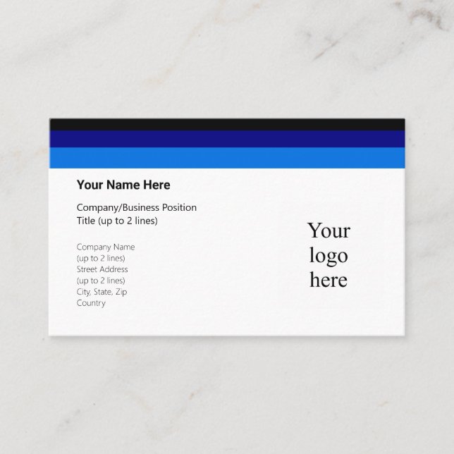 Carte De Visite Logo bleu noir, marine et lagune Océanie (Devant)