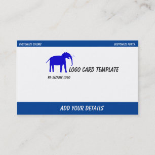 Carte De Visite Logo Blue Elephant