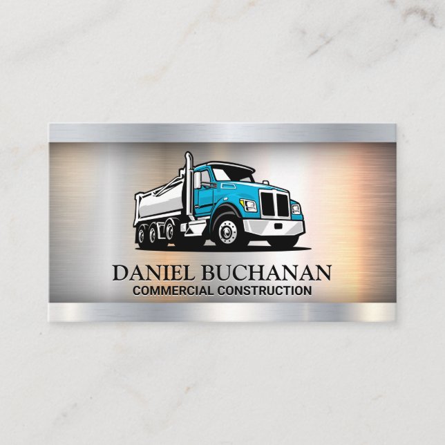 Carte De Visite Logo Blue Truck | Métallique (Devant)