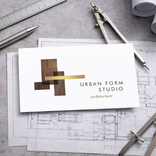 Carte De Visite Logo Bois d'Architecte Moderne