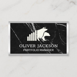 Carte De Visite Logo Bull et Ours Finances stocks