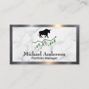 Carte De Visite Logo Bull et Ours   Graphique à bougies   STOCK