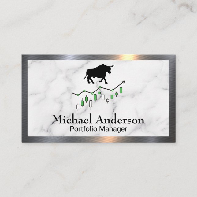 Carte De Visite Logo Bull et Ours | Graphique à bougies | STOCK (Devant)