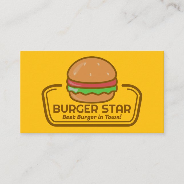 Carte De Visite Logo Burger | Restaurant (Devant)