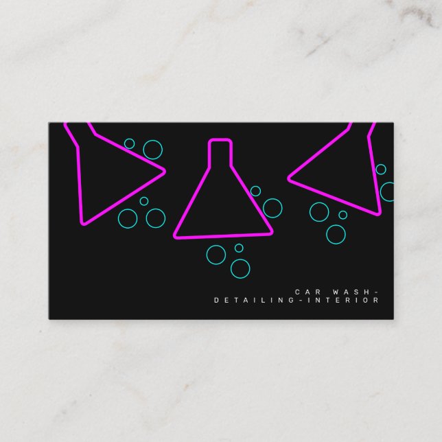 Carte De Visite Logo C du concepteur de lave-auto Neon (Devant)
