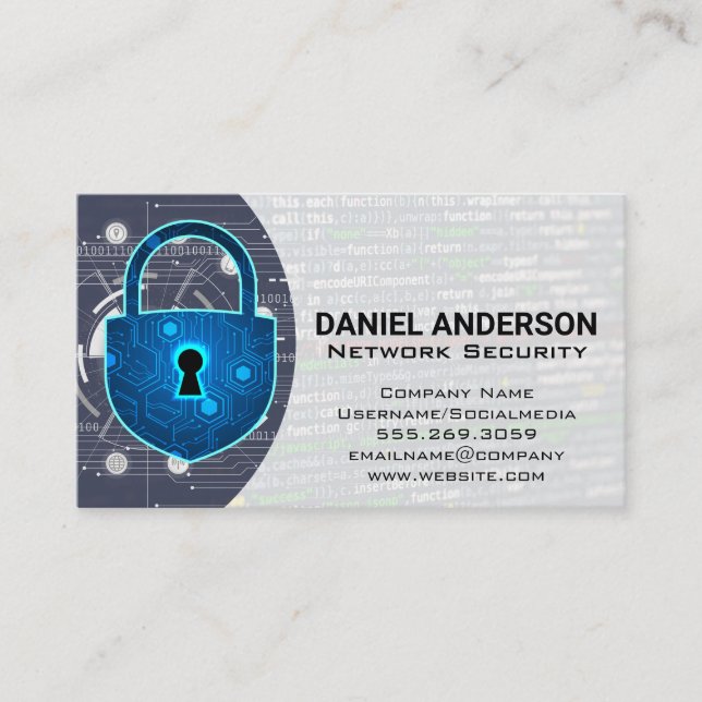 Carte De Visite Logo Caméras | Bouclier de cybersécurité (Devant)