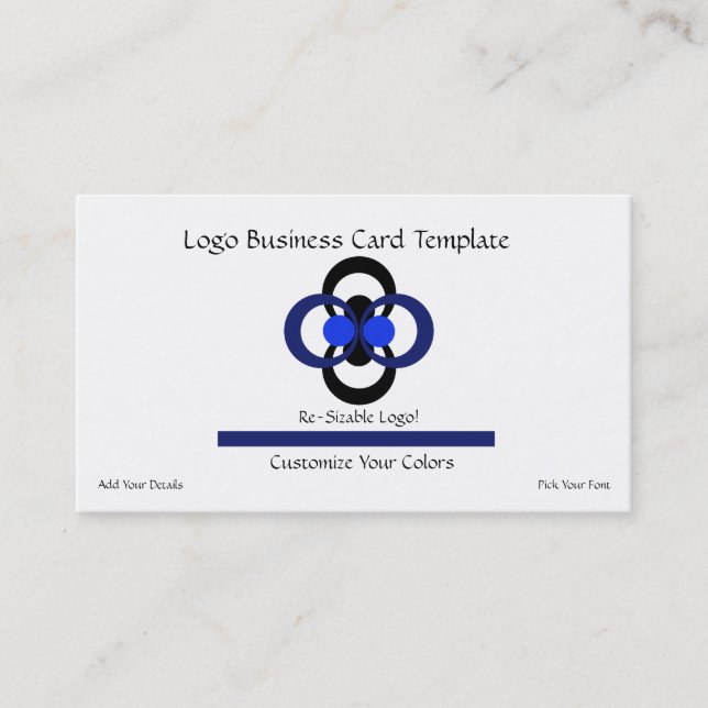 Carte De Visite Logo Cercles - Logo Simple Black Blue (Devant)