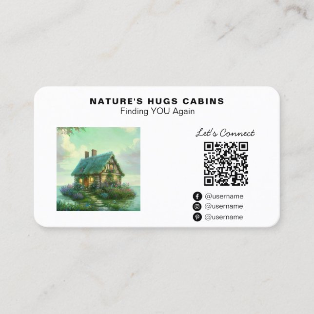 Carte De Visite *~* Logo chalet de charme Cabine AP49 QR (Devant)