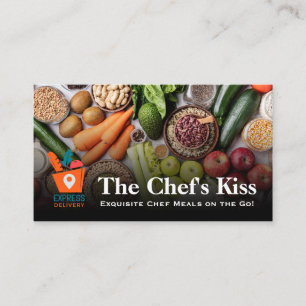 Carte De Visite Logo Chef Logo Épicerie Service de Livraison