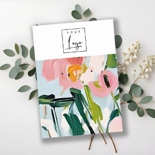 Carte De Visite Logo Chic Boho Colorful Peint Floral Élevage