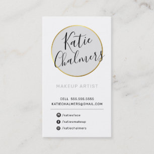 Carte De Visite LOGO chic moderne joli noir gris clair doré